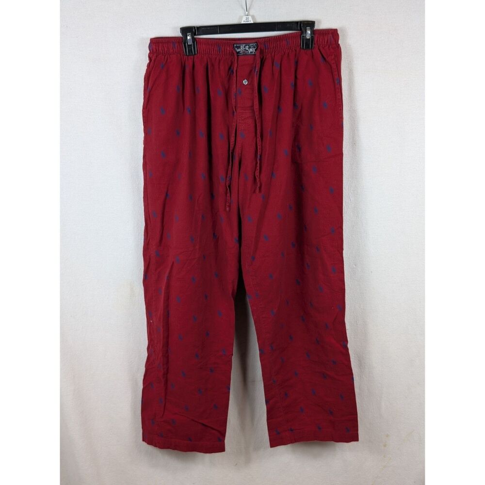 Polo Ralph Lauren All Over Pony Print Pajama Pants Red Men's Size Large